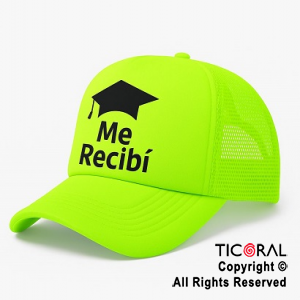 SOMBRERO VISERA IMPRESO ME RECIBI FLUO VERDE CAP x 1